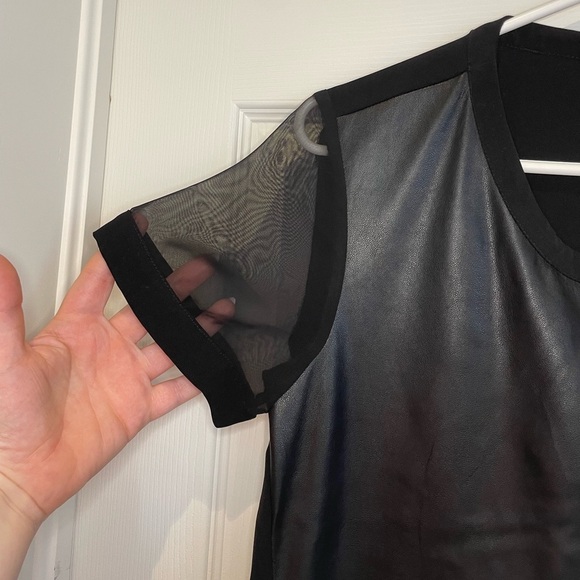 CALVIN KLEIN faux leather tshirt - Picture 4 of 6